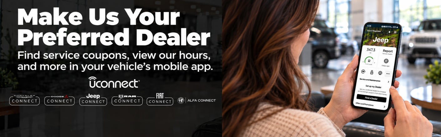 uconnect® make us your preferred dealer | Rinaldi Chrysler Dodge Jeep Ram in Shenandoah PA