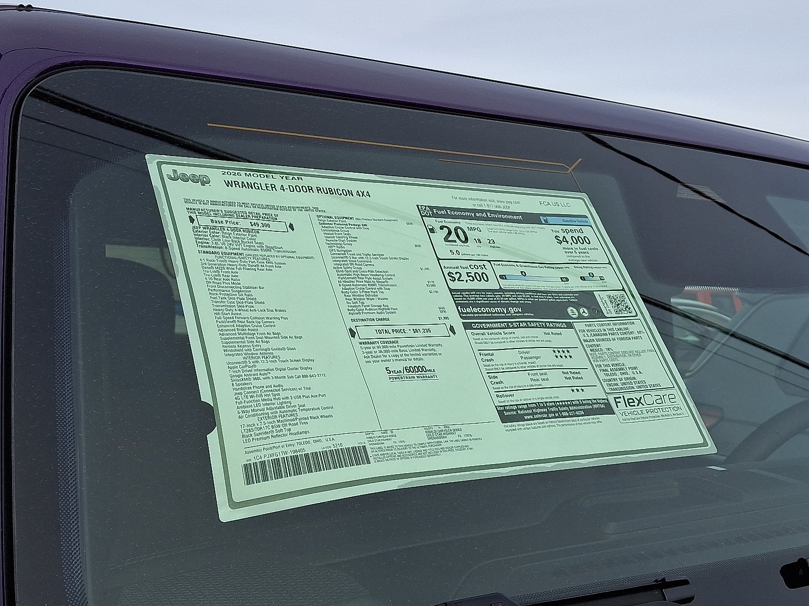 2026 Jeep Wrangler WRANGLER 4-DOOR RUBICON