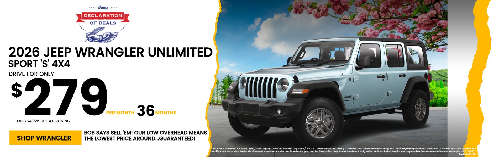 April 26 Wrangler Lease